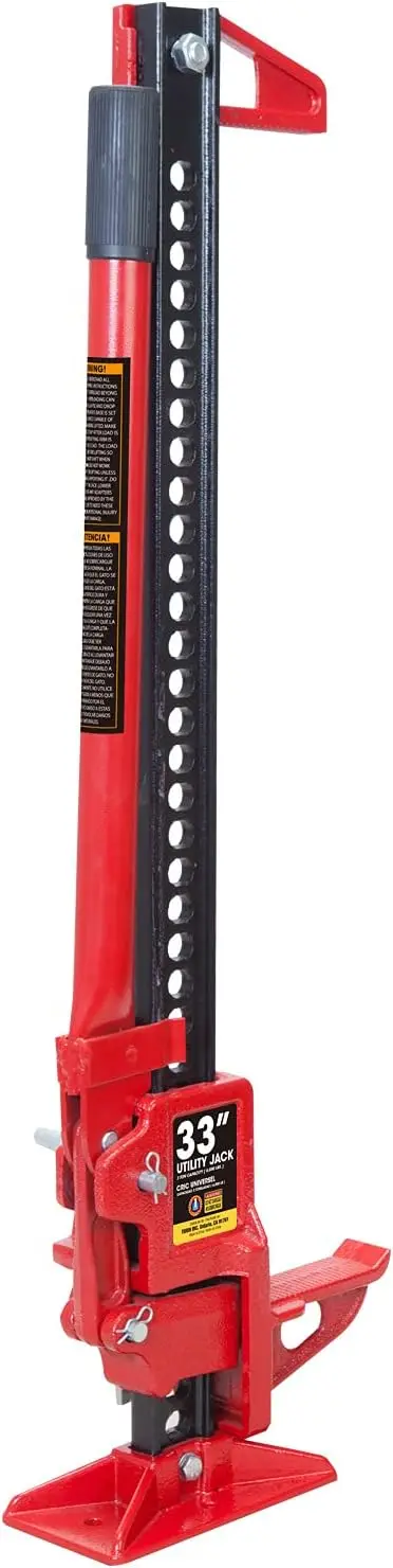 

33" Ratcheting Off Road Utility Farm Jack, 3 Ton (6,000 lb) Capacity, Red