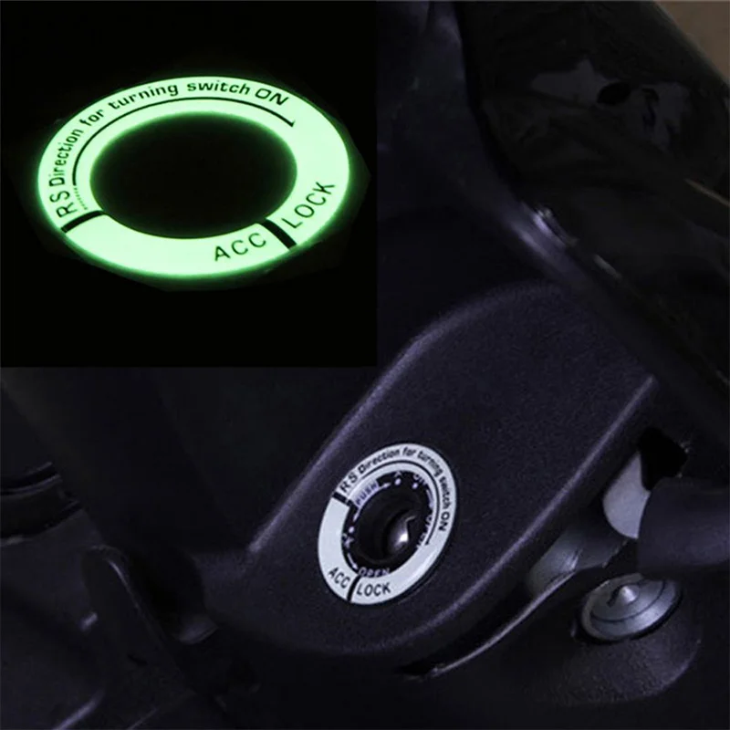 

Car Luminous Ignition Key Ring Auto Motorcycle 3D Sticker Switch Cover Glowing Fluorescent Car Interior Decor Sticker