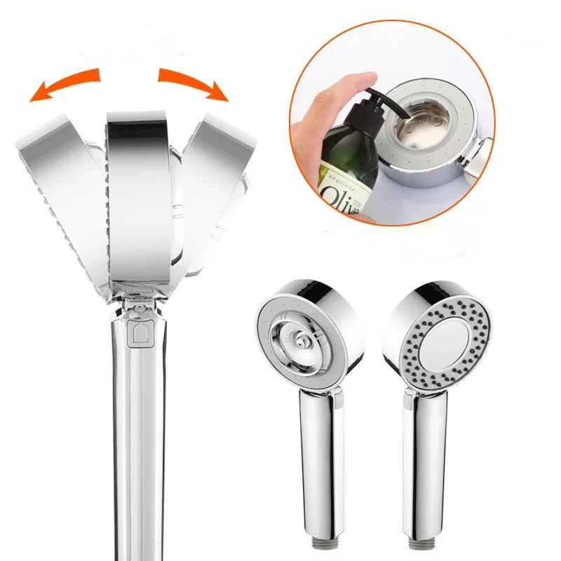 

Double-sided Shower Head Dual Function Water Saving Round ABS Chrome Booster Shower High Pressured Handheld Bathroom Accessories
