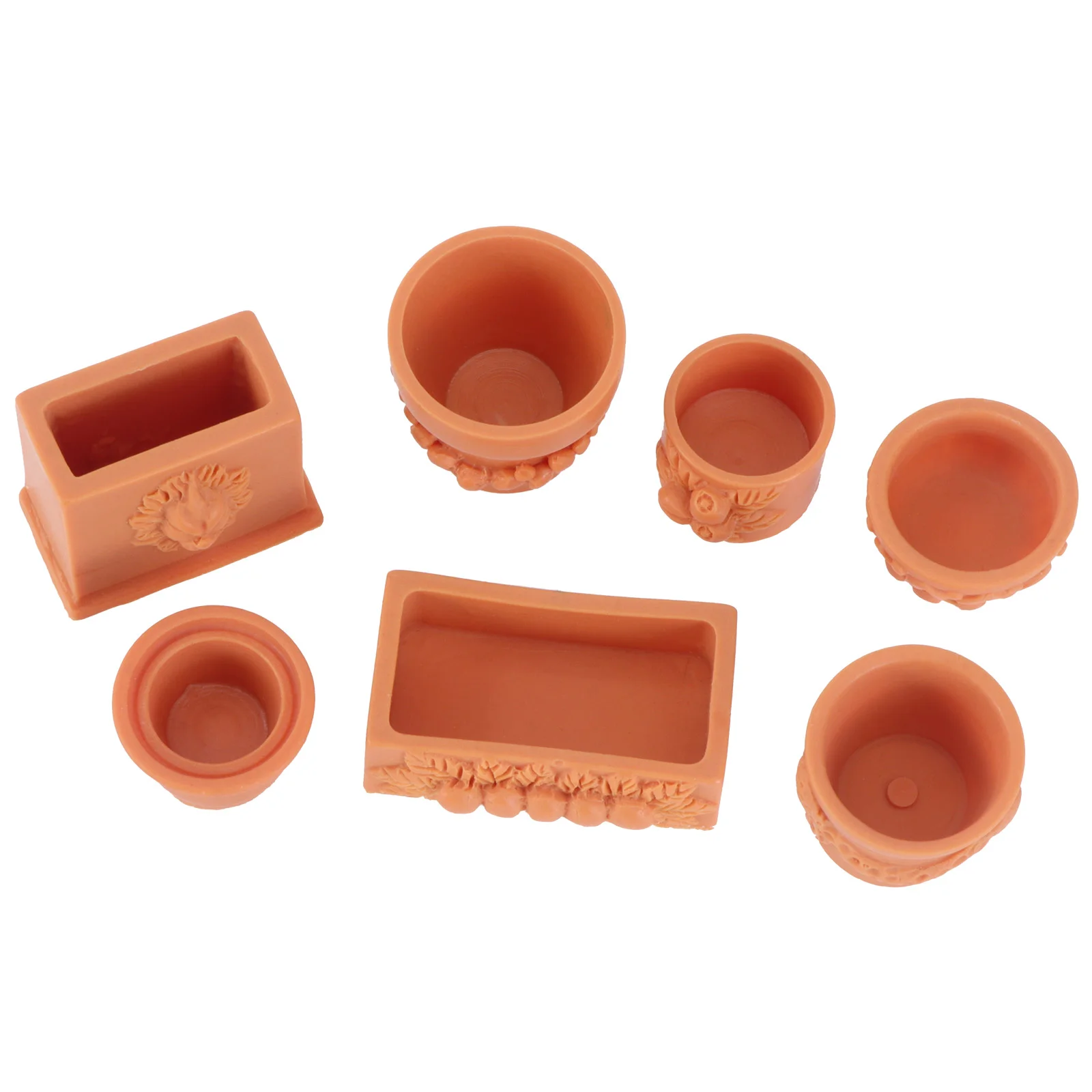 

7 Pcs Mini Planter Pots Gadgets Kids Planter Pots Ornament Glass Containers Mini Simulation Flower Pot Juicy Miniature Furniture