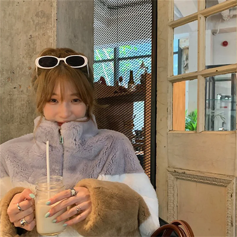 Зимнее роскошное женское плюшевое пальто Модное теплое из меха кролика Рекс