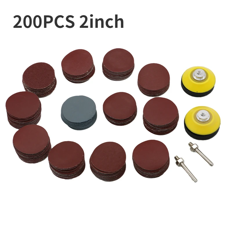 

200Pcs 2inch Sandpaper Disk Abrasive Polish Pad Plate Sanding Polishing Kit Grit Paper Discs Buffing Sheet Sander Tools