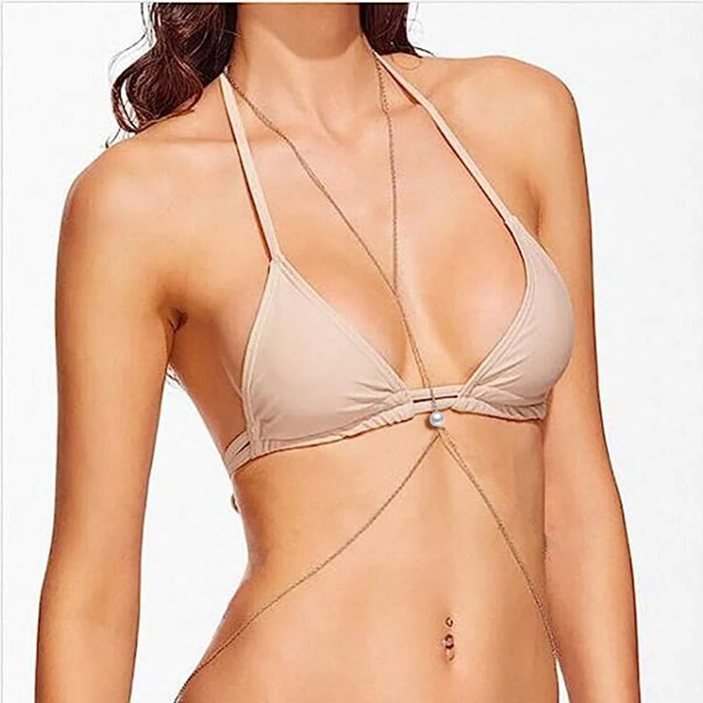 

Цепочка на талию MinaMaMa из нержавеющей стали с жемчужинами и фуаксом, цепочка на талию для женщин, модное сексуальное бикини, Пляжное украшение для тела