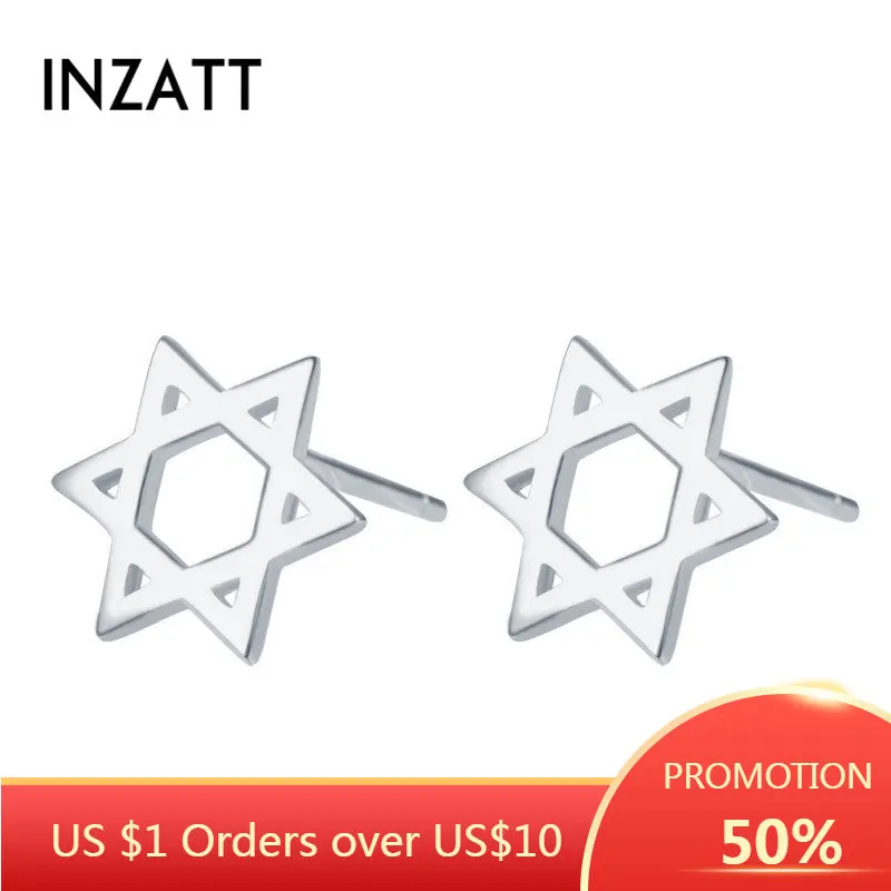 

Женские серьги-гвоздики с шестигранным узором из серебра 925 пробы