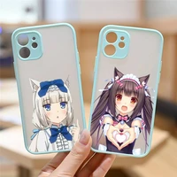 chocola nekopara anime phone case matte transparent for iphone 7 8 11 12 13 plus mini x xs xr pro max cover