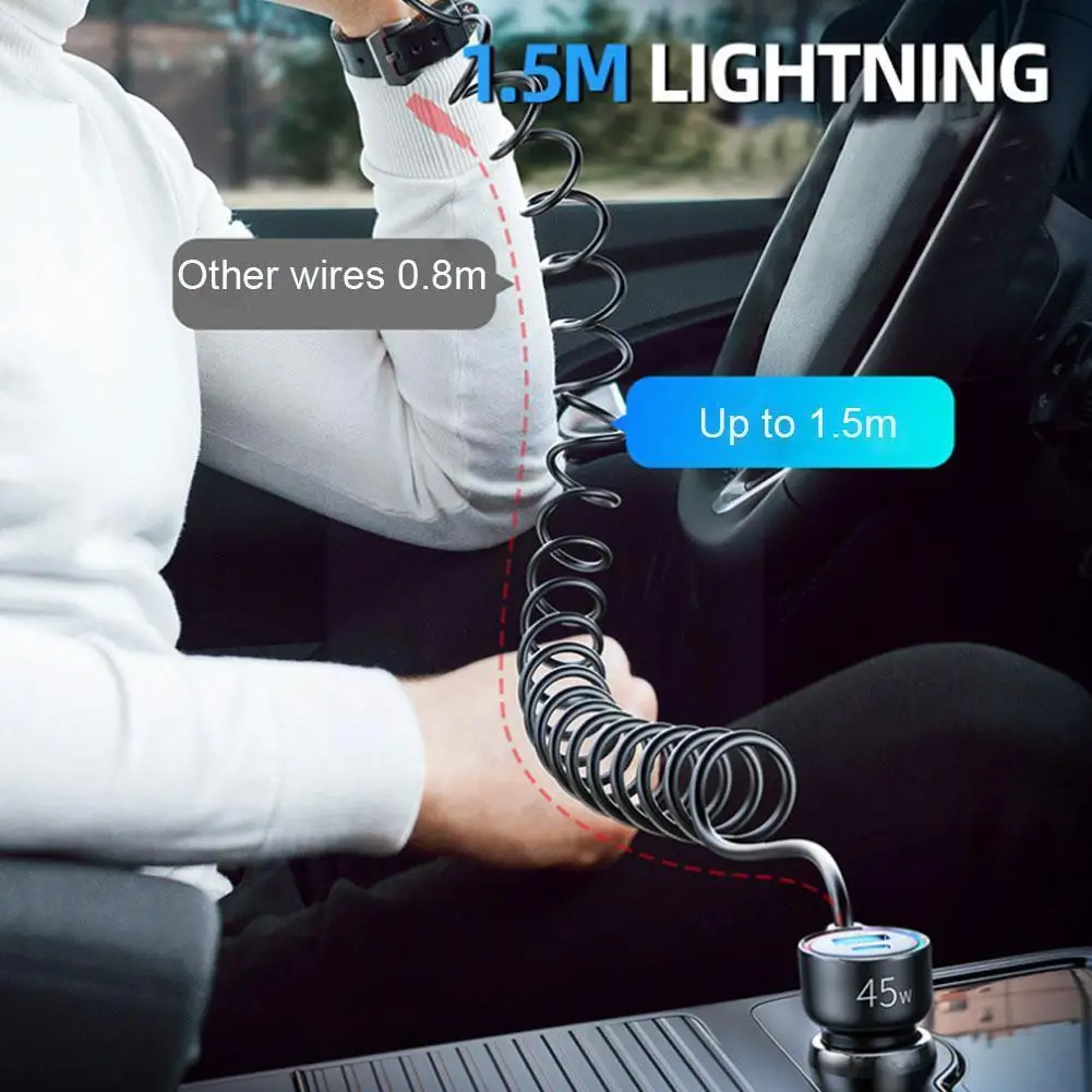 

45w 55w Qc3.0 Car Fast Charger With Usb Port For Pd Mobile Phone Charger 2 Model F4s5