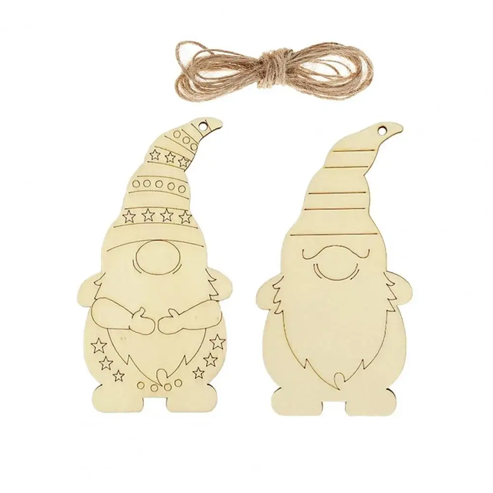 Color Filling Christmas Pendants Christmas Pendants Diy Christmas Tree Decorations 20 Unfinished Wood Dwarf for Painting for New