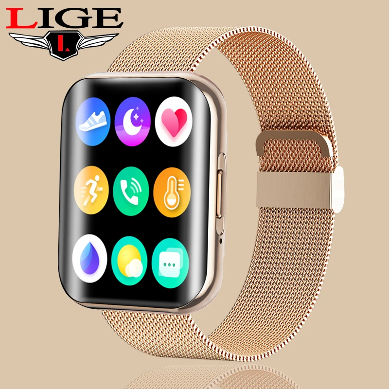 

LIGE 2022 New Smartband Women Men Smart Watch With Call Function Smartwatch Fitness Watches Fashion Ladies Clock Girls Bracelets