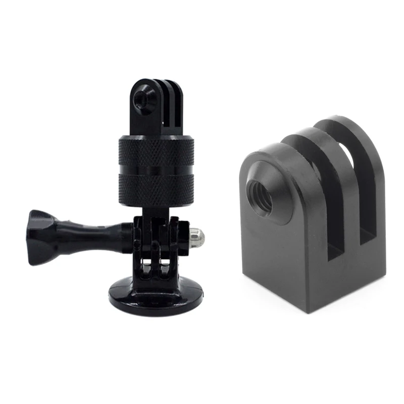 

360 Degree Rotating Swivel Pivot Arm Adapter For Gopro Hero 3 3+ 4 Camera Black & Cnc Aluminum Alloy Mini Tripod Mount