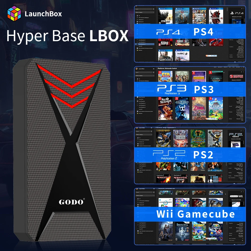 Игровой жесткий диск Hyper Base Lbox с 4200 + играми для PS4/Wii/PS3/PS2/GameCube/N64/Wiiu/SS, игровой HDD для ПК/ноутбука