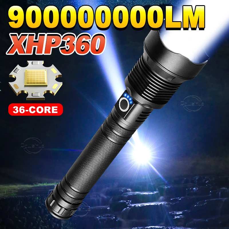 9000000LM Most Powerful LED Flashlight 500W USB Rechargeable