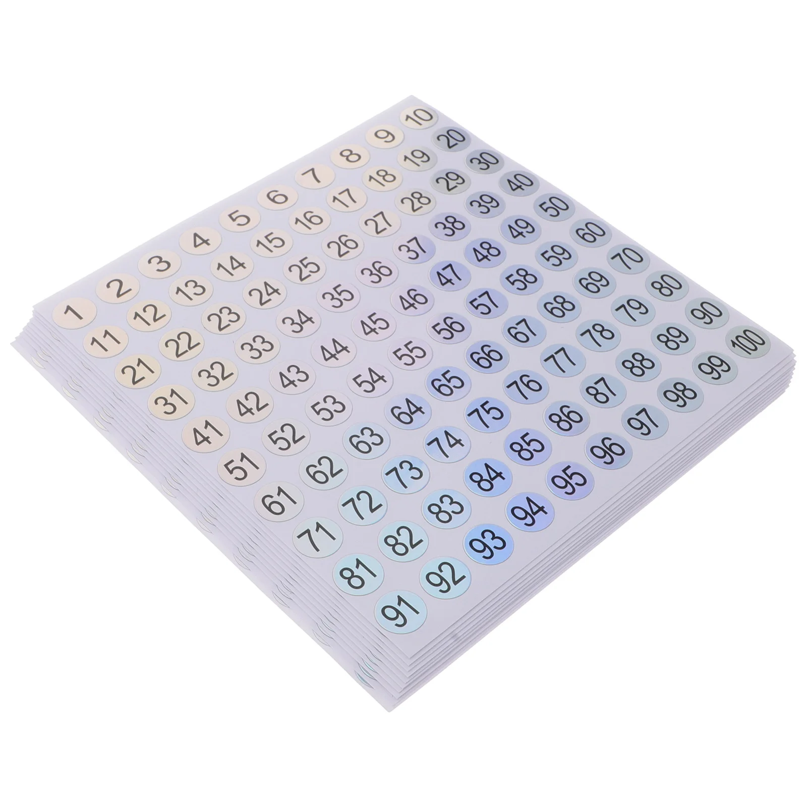 

Наклейки круглые с цифрами 1-100, 10 листов