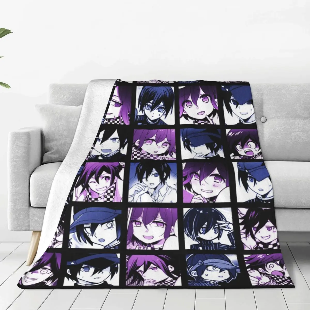 Shuichi Kokichi Manga Blanket Flannel Decoration Danganronpa Anime Breathable Super Soft Throw Blanket for Bed Bedroom Quilt