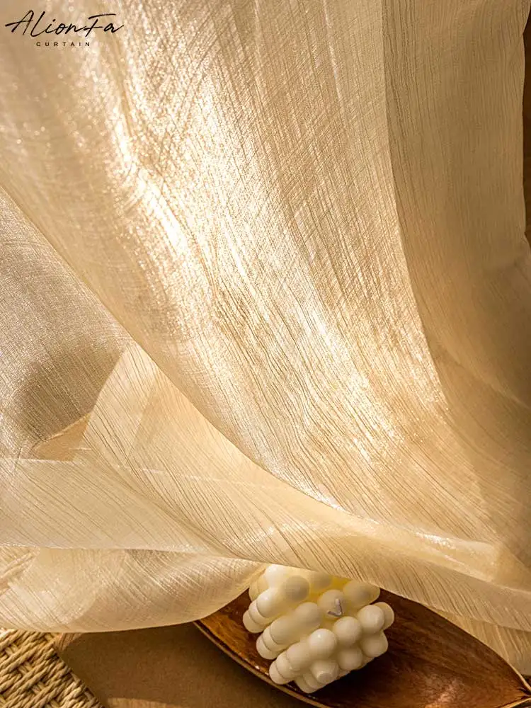 

Роскошные блестящие прозрачные Занавески Из вуали для гостиной, французские нежные тюлевые Оконные Занавески для спальни, марлевые кухонн...