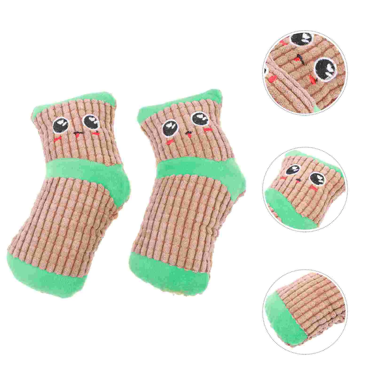 

2pcs Pet Toy Flush Sock Shape Dog Sounding Toy Dog Squeaky Toy Dog Biting Plaything