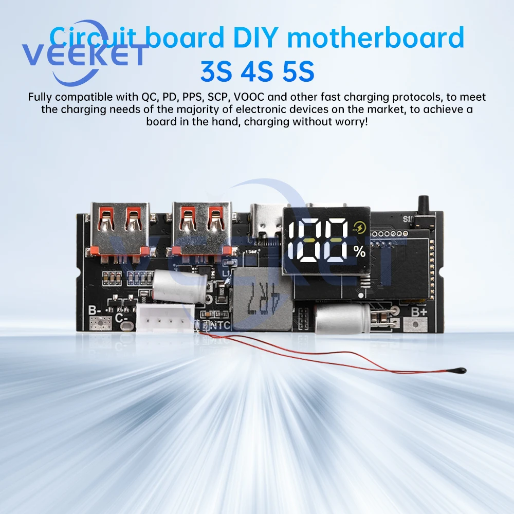 Внешний аккумулятор с двумя портами C и быстрой зарядкой 65 Вт 100