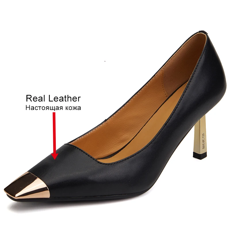 JOZHAMTA размеры 34–40 женские леопардовые туфли-лодочки из натуральной кожи с