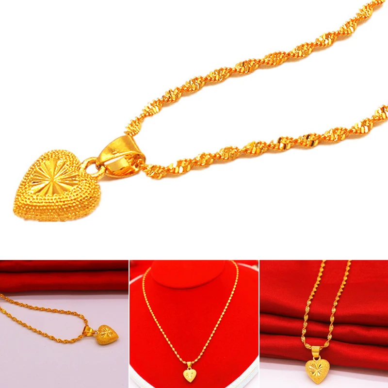 Vintage Love Necklace Titanium Steel Gold Plated Clavicle Chain Simple Jewelry for Women Girl SAL99 |