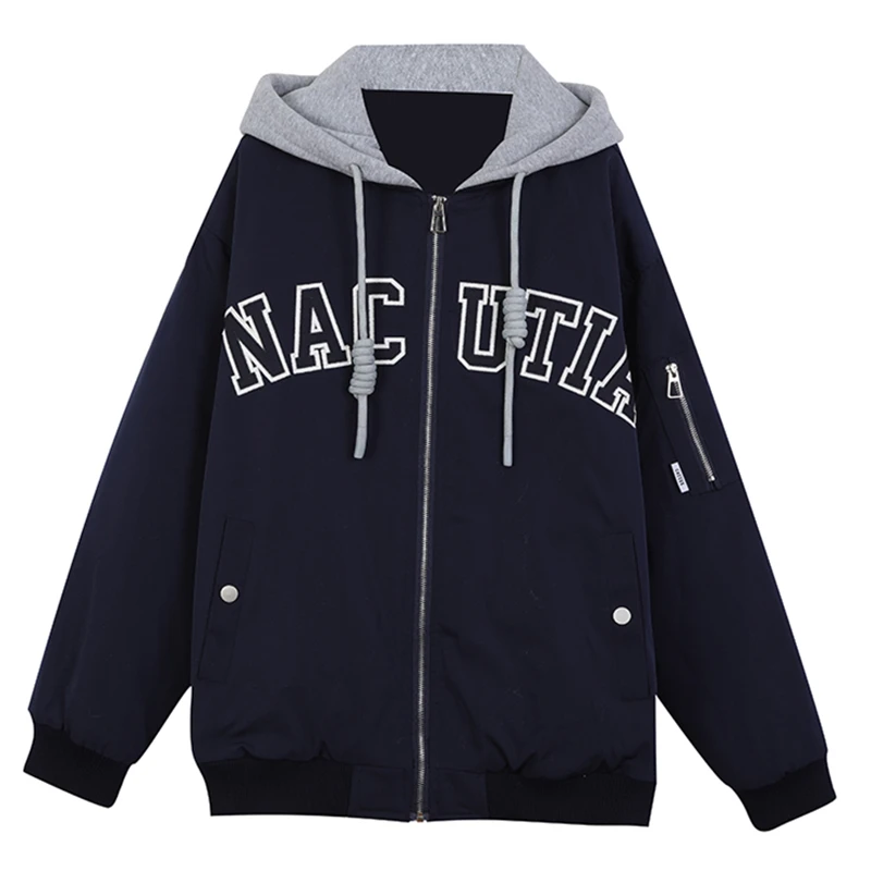 Новая бейсбольная куртка с капюшоном женское осенне-зимнее пальто 2022 свободная