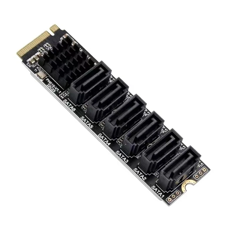 

Pcie X2 для M.2 для ключей для M на 6-Port 3,0 адаптер карта Ngff Nvme 3,0 конвертерная карта чипсет JMB585 6 Гбит/с