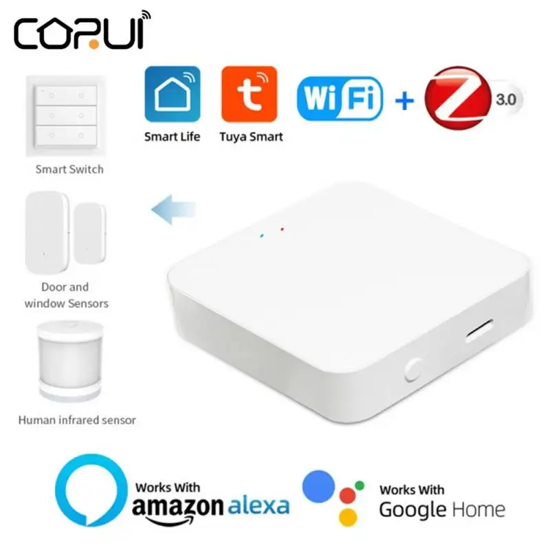 

CORUI Tuya Zigbee Gateway Bridge Hub Zigbee Tuya Smart Home Gadgets Smart Life Remote Control Works With Alexa Google Home