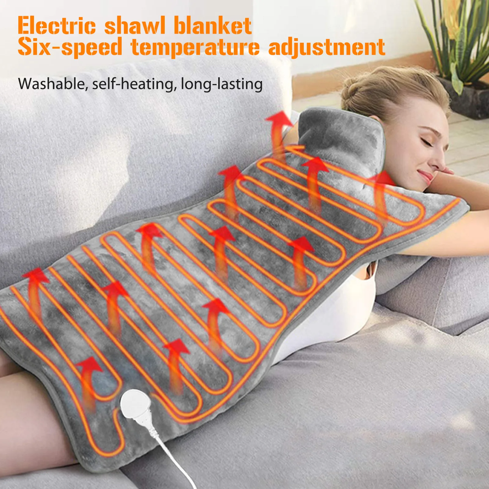 

Electric Heated Blankets 6-speed Adjustable Electric Knee Belly Warmer Unisex Hot Compress Shawl for Neck Shoulders Back