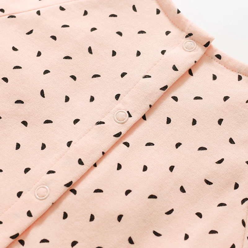 Платье в горошек для девочек с длинным рукавом и аппликацией