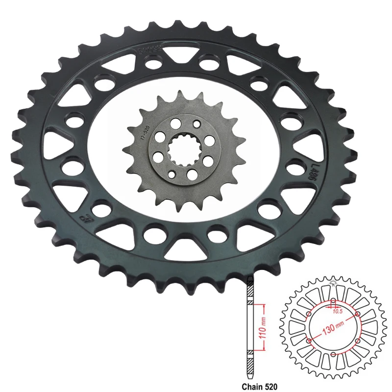 

LOPOR 520 CNC 16T 38T Front Rear Motorcycle Sprocket for KAWASAKI ZR550 B2-B8 Zephyr ZR 550 1991-2000