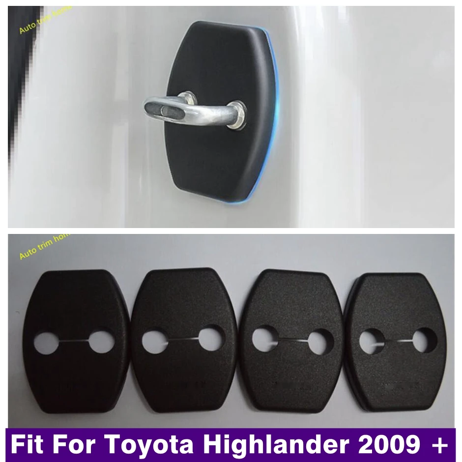 

Car Inner Door Lock Cover Fit For Toyota Highlander 2009 - 2019 Black Interior Protection Kit