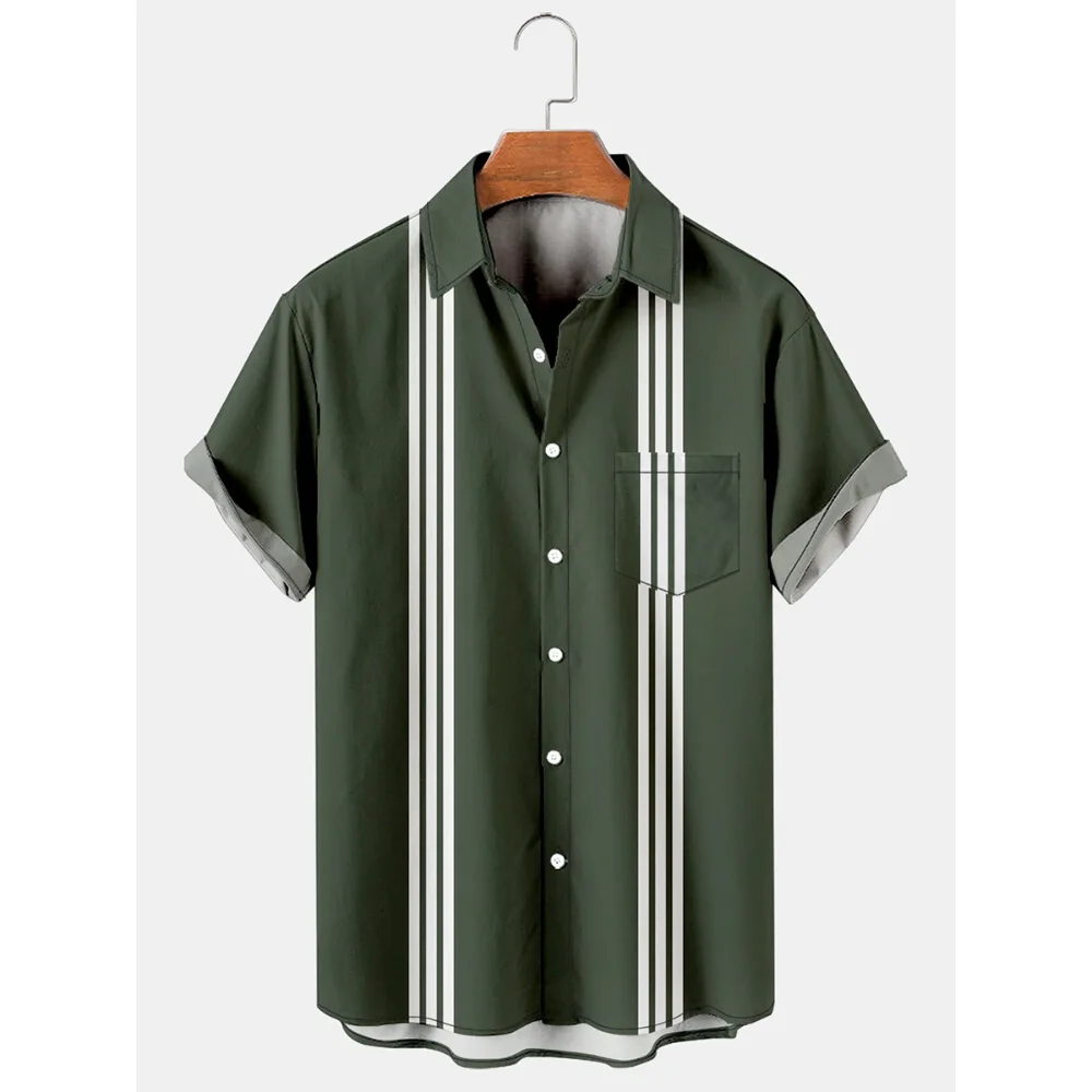 

Мужская Повседневная рубашка Badassdude, в полоску, с лацканами