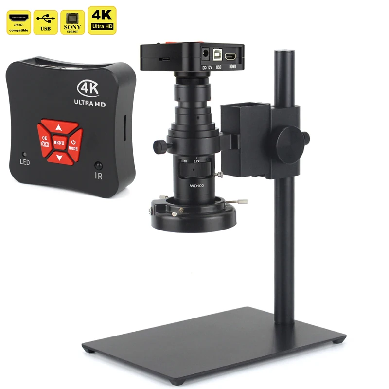 

Full HD 48MP 4K HDMI USB Microscope Camera 200X C-Mount Lens Industrial Electronic Digital Microscope for PCB Repair Soldering
