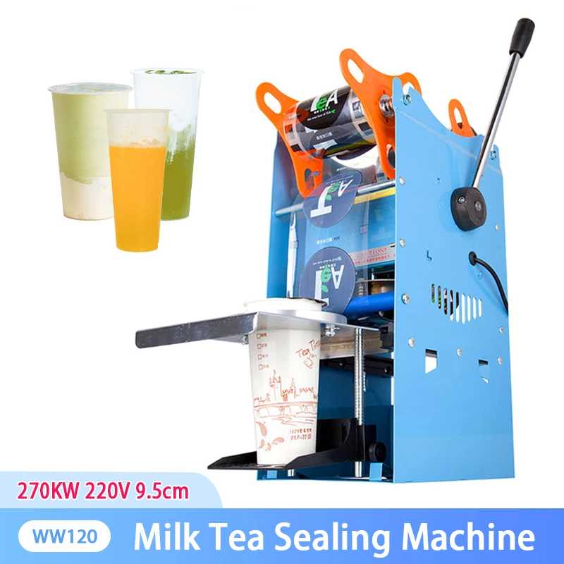 Cup Sealing Machine Manual Cup Sealer 9.5cm Bubble Tea Machine for Coffee/Juice/Milk Tea Seal Machine Boba Tea Machine