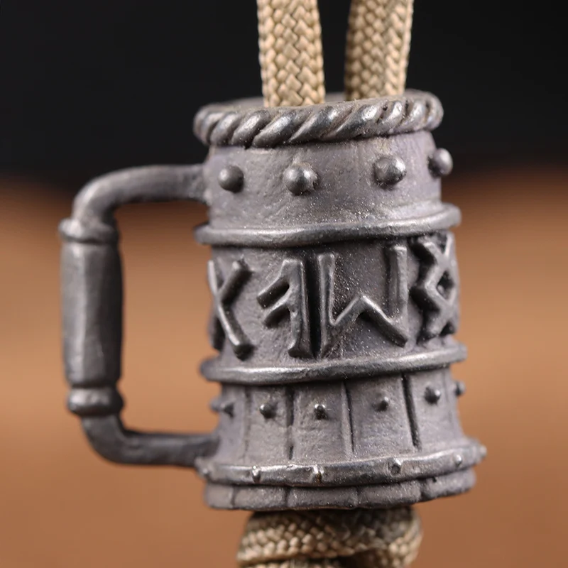 

Viking Wine Glass Brass Knife Bead Vintage DIY Paracord Bracelets Accessories Outdoor EDC Tool Umbrella Rope Lanyard Pendants