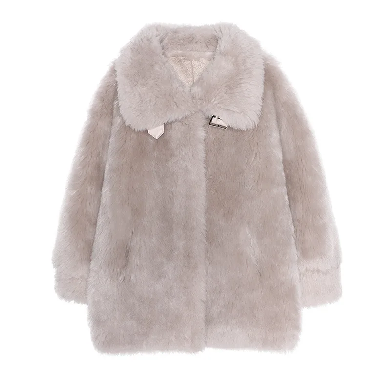 Fur coat women sheep sheared coat