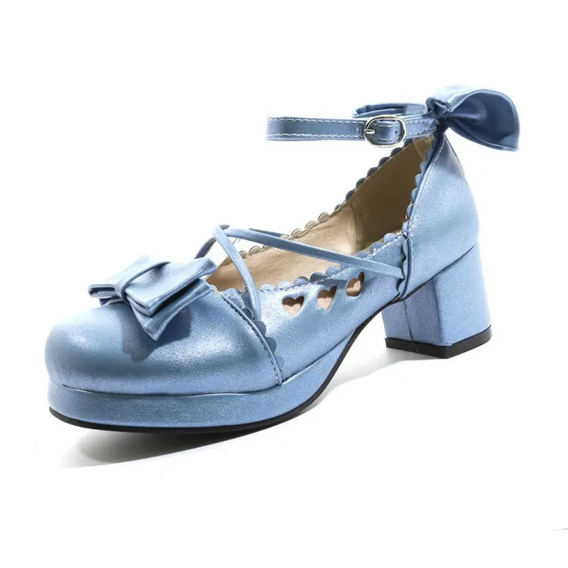 Женские туфли QPLYXCO из искусственной кожи на среднем квадратном каблуке с круглым