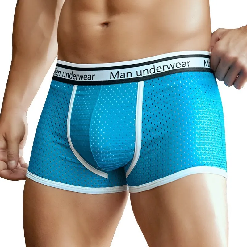 4pcs Men's Panties Underwear Boxershorts Men Boxer Sexy Underwear Underpants Ice Silk Men Boxer Shorts Mesh Breathable Hombre