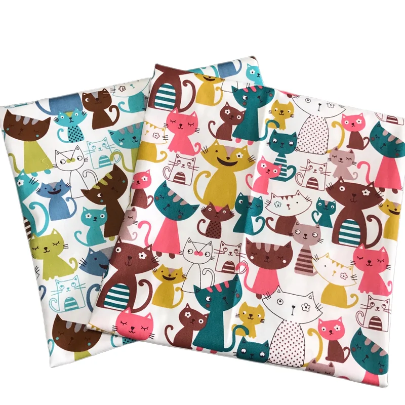 Однометровая Простыня из мягкого хлопка с принтом Crazy Cat |