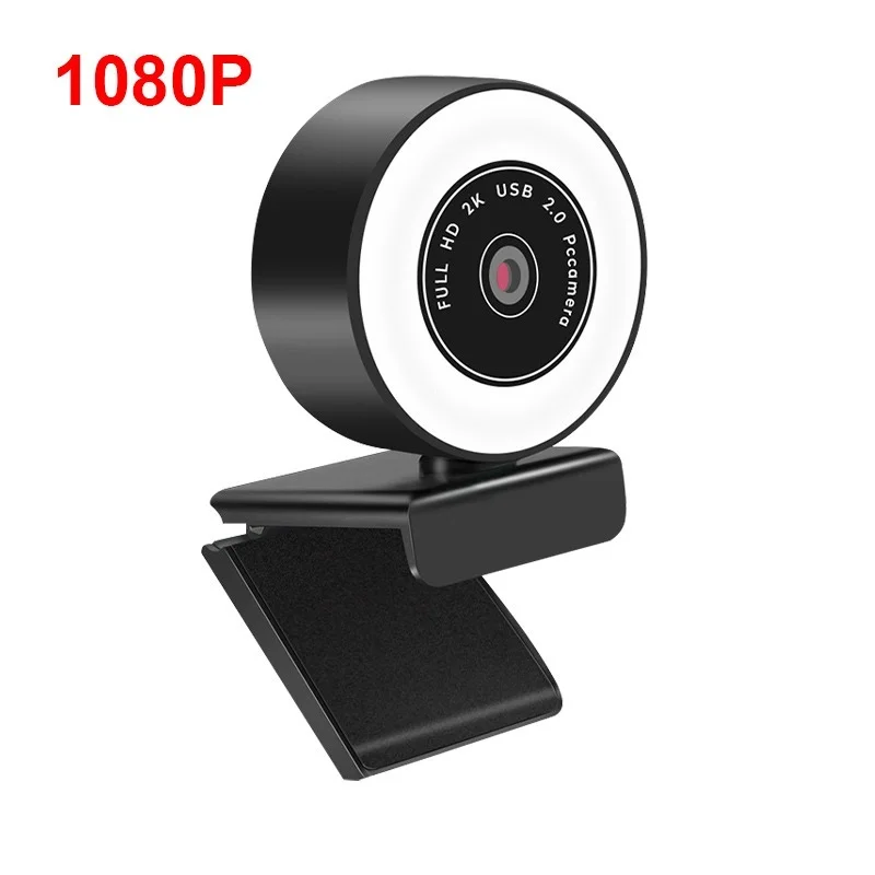 

1080P Mini HD Webcam HD Fill Light Web USB Camera LED Light Camera Auto Focus With Microphone Widescreen Video