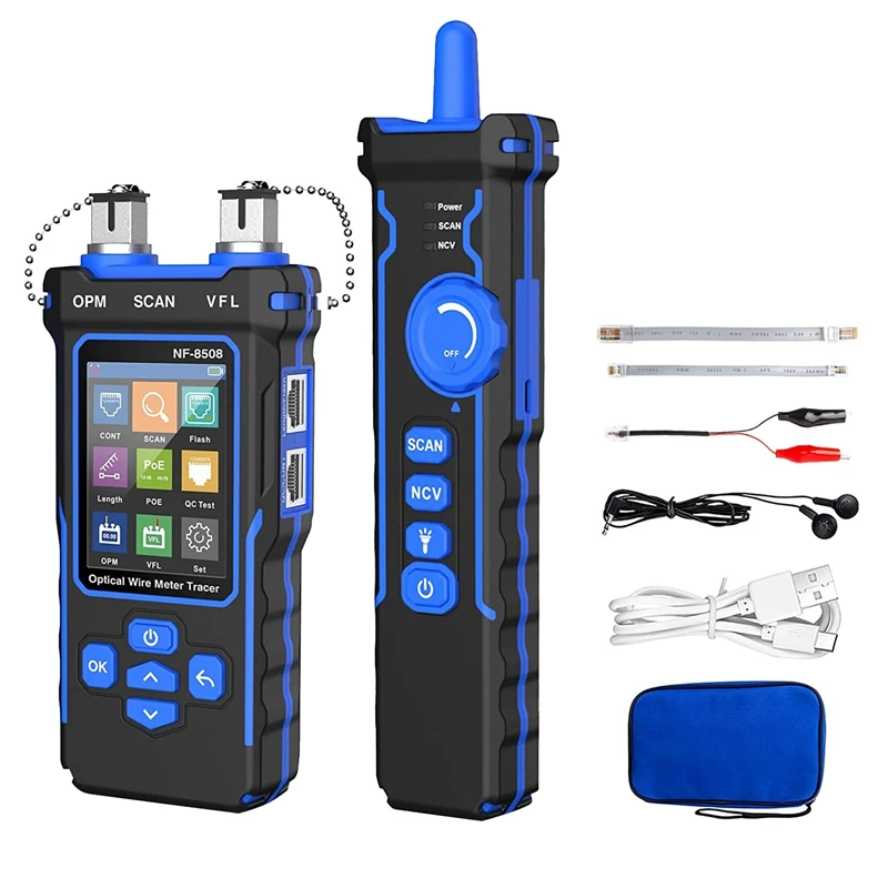

Network Cable Tester With Optical Power Meter LCD Screen Poe ,RJ11 RJ45 Wire Cable Tracer For Telephone, Ethernet, Video