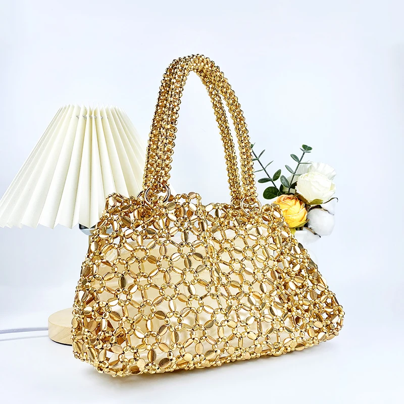 Корейская версия яркая Сумочка для подмышек ручной работы с жемчугом