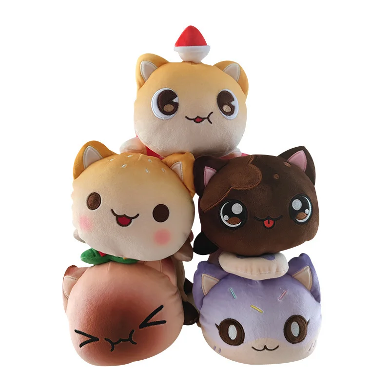 

25cm Kawaii Cartoon Aphmau Cats Throw Pillow Anime Plush Toys Soft Stuffed Dolls for Kids Children Birthday Christmas Gifts