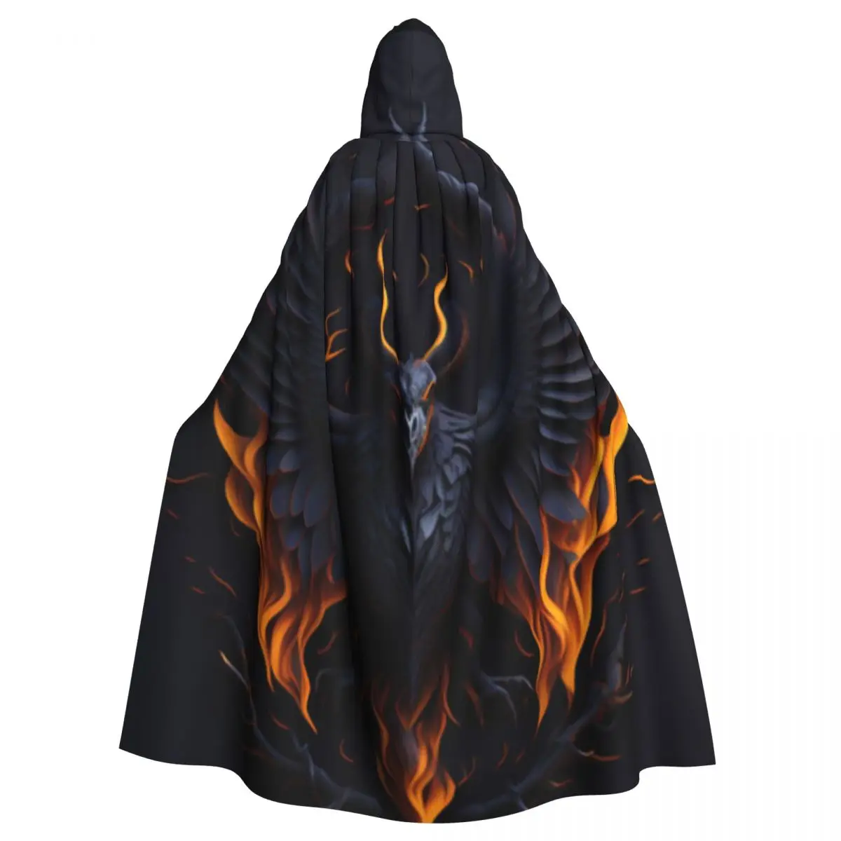 

Unisex Adult Eagle With Flames Cloak with Hood Long Witch Costume Cosplay