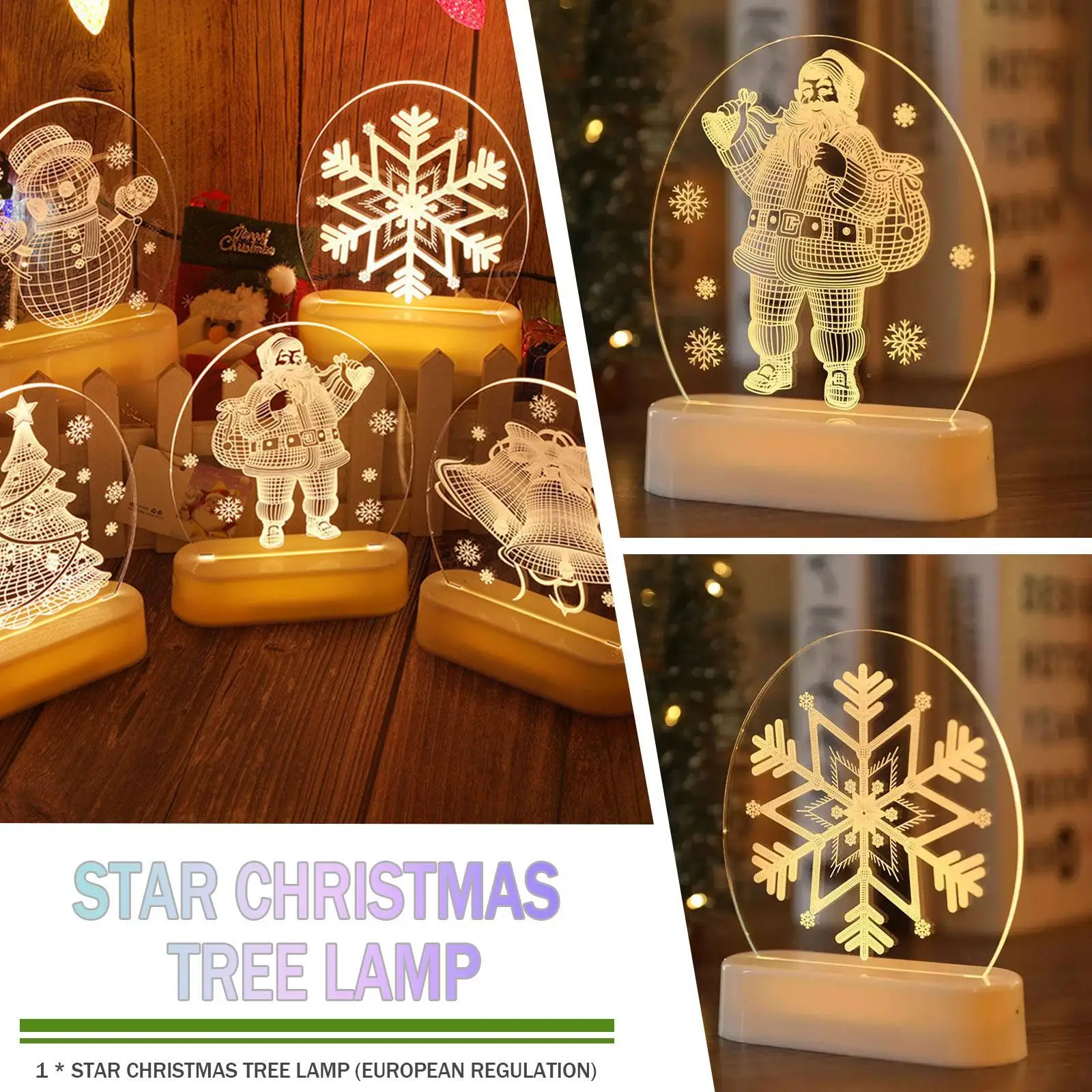 

Christmas 3D Acrylic Neon Sign Led Lamp Children's Night Lights For Table Lamp Birthday Party Decor Valentine's Day Bedside Lamp