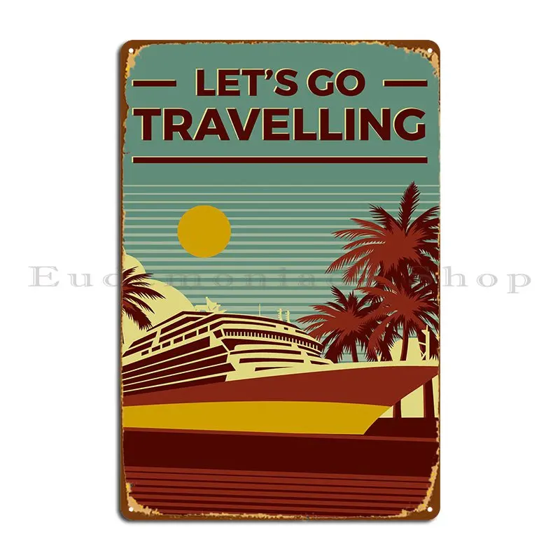 

Металлический плакат с надписью «время на путешествие»