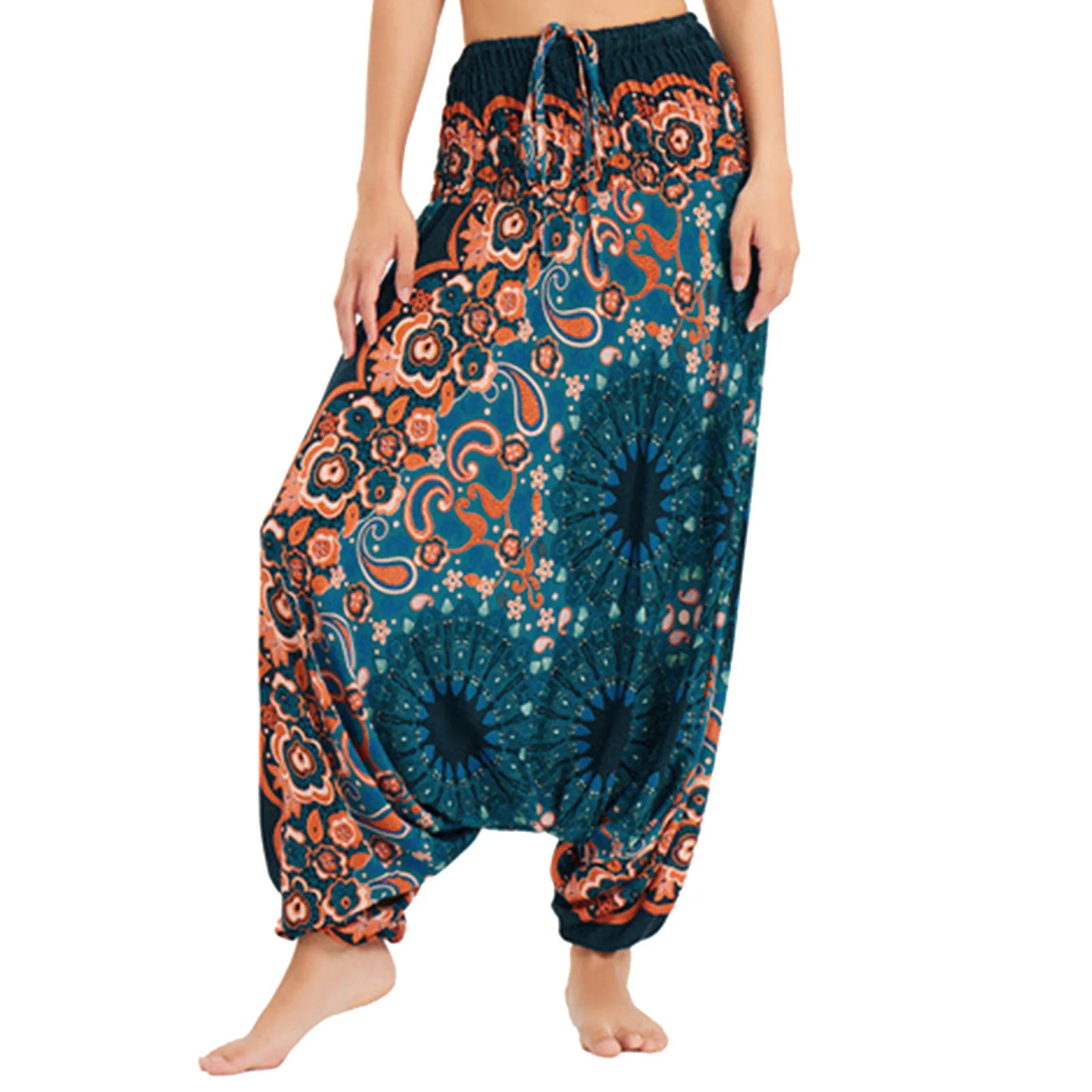 

Women Yoga Pants Cotton Loose Women Boho Pants Casual Harem Summer Baggy Yoga Trousers Jumpsuit Womens Black Yoga Pants Flare