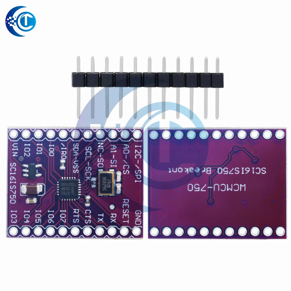Фото 2.5v/3.3v SC16IS750 CJMCU-750 с одним интерфейсом UART IIC I2C и интерфейсом I2C-Bus/SPI для промышленных модулей управления, программируемый порт ввода-вывода №5