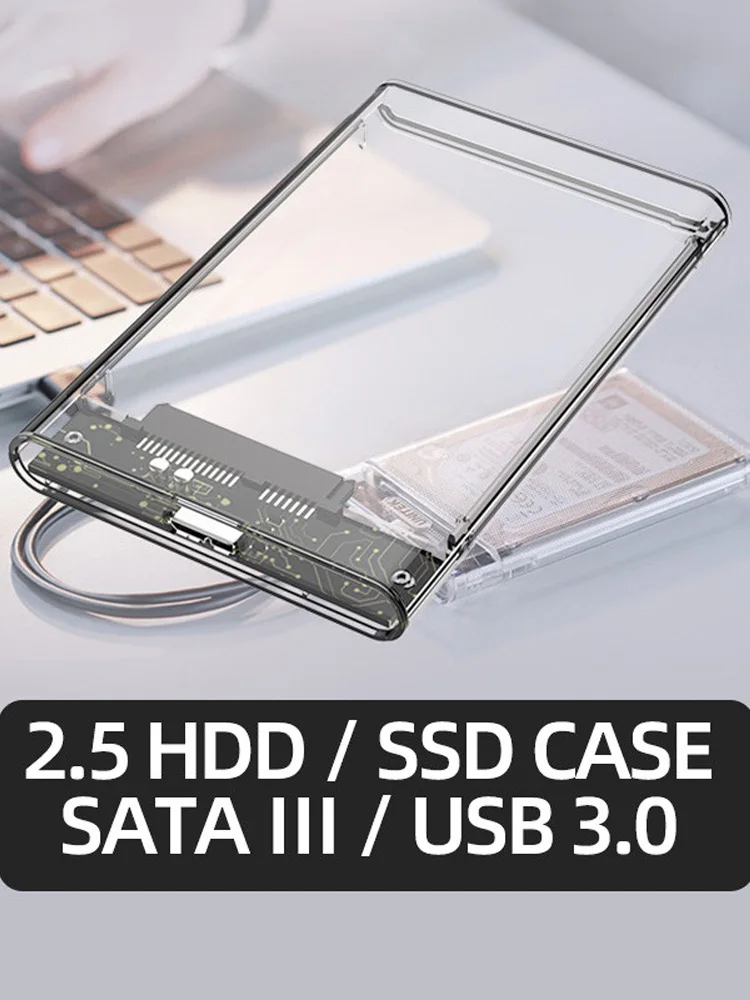 Polegada Hdd Case Sata 3.0 para Usb 3.0 Gbps 4tb Hdd Ssd Gabinete Suporte Uasp hd Caixa de Disco Rígido Externo Branco Novo 2.5