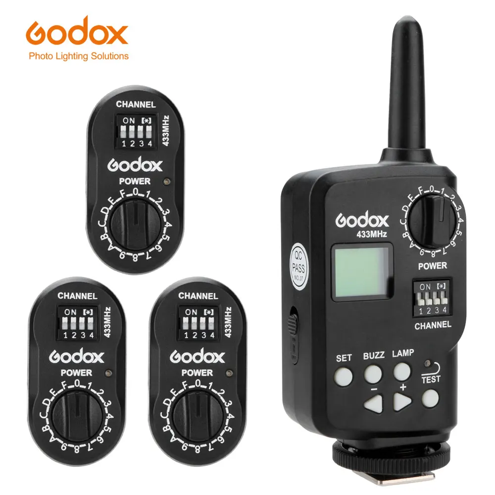 

Беспроводной контроллер мощности Godox FT-16, дистанционный триггер вспышки + 3 фотоприемника для Godox Witstro AD360 DE300 DE400 SK300 SK400