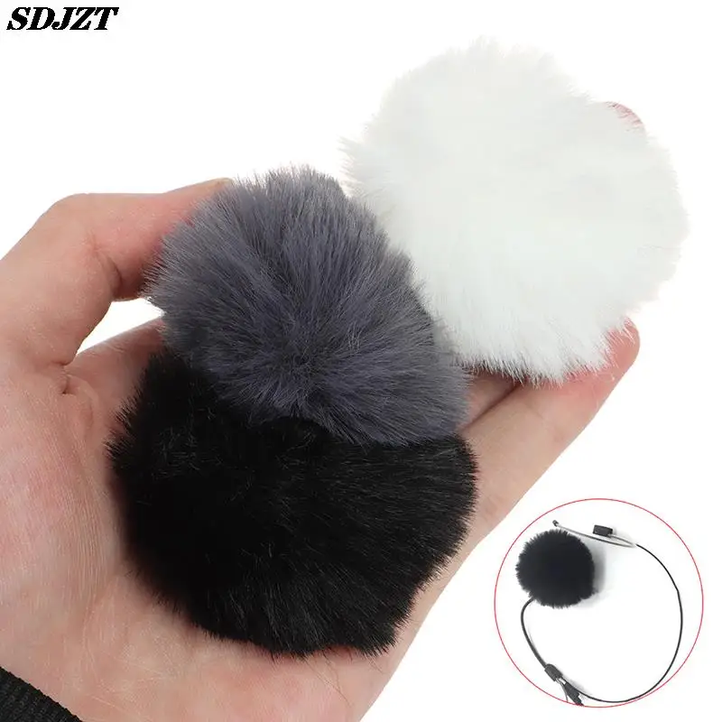 

1.5m Universal Lapel Mic Furry Windscreen Fur Windshield Wind Muff Soft Comfortable Lapel Lavalier Microphones