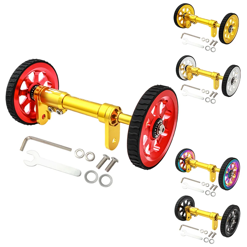 

MUQZI Folding Bike Easy Wheel With Telescopic Rod Extension Block For Brompton Folding Bike Accessories